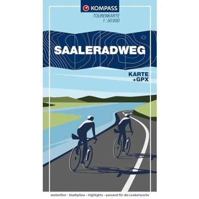 Afbeelding van KOMPASS Fahrrad Tourenkarte Saaleradweg Von Münchberg nach Schönebeck (Elbe) 1:50.000
