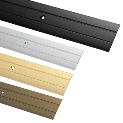 Afbeelding van Gedotec Overgangsprofiel om te schroeven aluminium zwart 100 cm 1 m x 37 mm (l b) overgangsrail voor vloeren bodemlijst geperforeerde deurdrempel