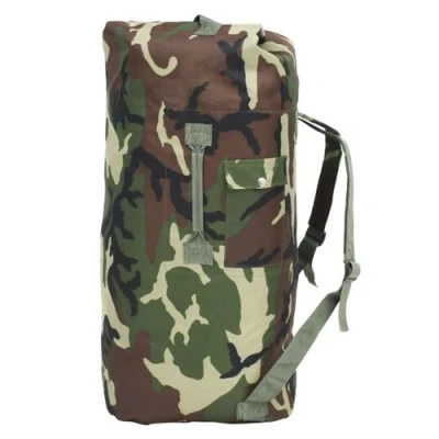 Image de vidaXL Sac de sport en style militaire 85 L Noir