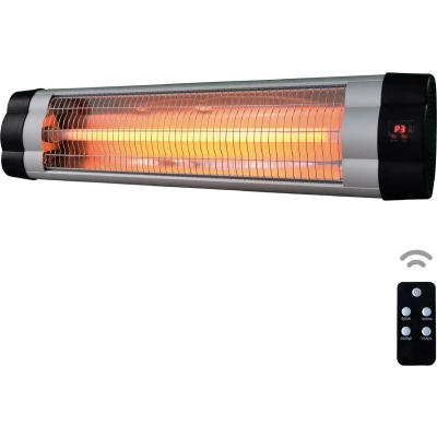 Afbeelding van BRASQ Elektrische Terrasverwarmer Hangend PHW200 Infrarood Heater 2500W met Afstandsbediening en timer 3 warmtestanden Voor binnen buiten Spatwaterdicht Zwart