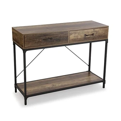 Afbeelding van Versa Deurkast Bremen Smal met 2 laden, afmetingen (LxBxH) 76 x 100 35 cm, hout, bruin