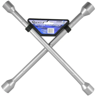 Afbeelding van Kruissleutel verchroomd 17x19x21x22mm 14 Kruisrand sleutel Zilver
