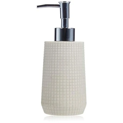 Afbeelding van MSV Zeeppompje/dispenser Squares kunststeen lichtgrijs 7 x 18 cm 275 ml