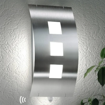 Afbeelding van Toma buitenwandlamp van roestvrij staal met sensor