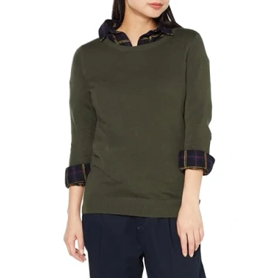 Image de Amazon Essentials Chandail léger à manches longues et col ras du cou pour femme (disponible en grande taille), olive, taille XS