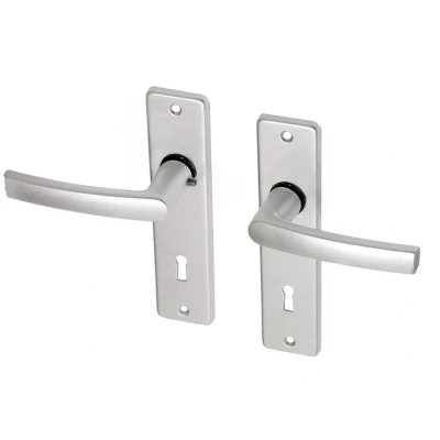 Afbeelding van Deurkruk met blind schild aluminium blokmodel Per Set