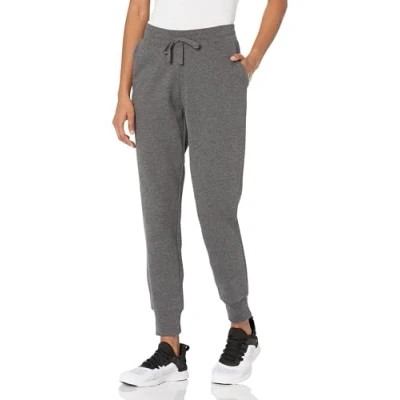 Image de Amazon Essentials Pantalon de jogging en polaire pour femme (disponible grande taille), anthracite chiné, taille TTTG