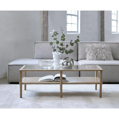 Afbeelding van Alrik glazen salontafel 60 x 120 cm naturel