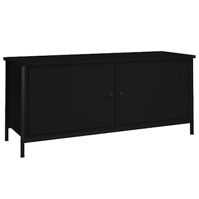 Afbeelding van Tv meubel 102x35x45 cm bewerkt hout zwart