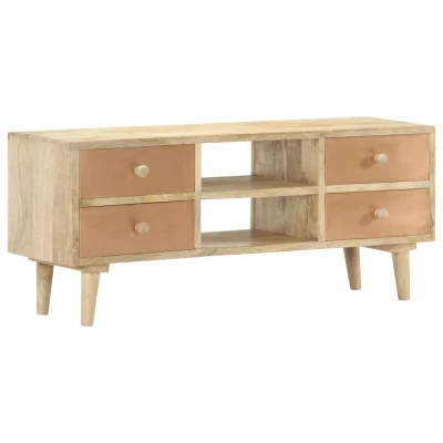 Afbeelding van Tv meubel 110x30x45 cm massief mangohout