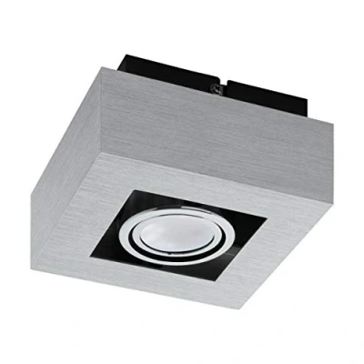 Afbeelding van EGLO Loke 1 Opbouwlamp Lichts Aluminium Geborsteld, Chroom, Zwart
