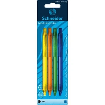 Image de Blister de 4 stylos bille assortis Fave