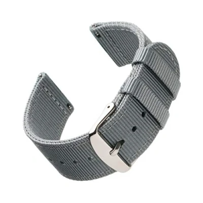 Afbeelding van Archer Watch Straps Vervangende Quick Release Horlogebanden van Hoogwaardig Nylon voor Dames en Heren, Horloges Smartwatches (Grijs, 18mm)