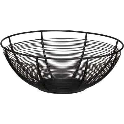Afbeelding van Fruitmand Lady jungle zwart metaal Fruitschaal decoratieve schaal 22 cm