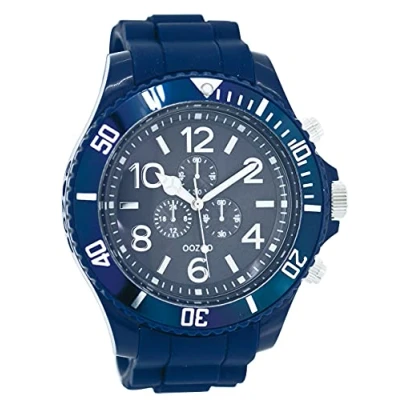 Afbeelding van OOZOO Timepieces donker blauwe horloge met rubber band C4828