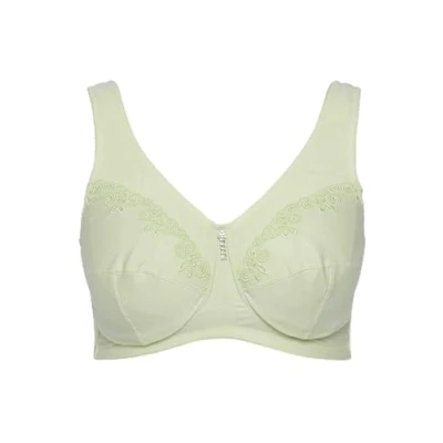 Image de Ulla Popken Soutien gorge de soulagement pour femme, sans armatures, pendentif en strass, bonnet C G, Sauge claire, 120E