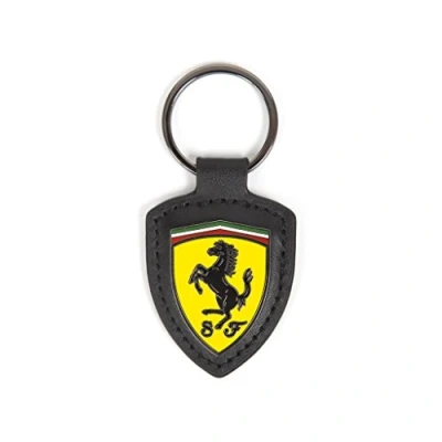 Afbeelding van Scuderia Ferrari Llavero Scudetto Cuero, zwart.