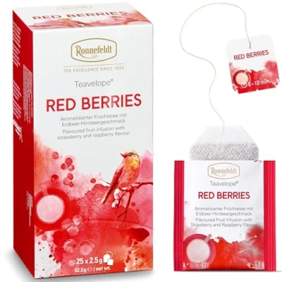 Afbeelding van Ronnefeldt Teavelope Red Berries Theezakjes met framboossmaak, 62,5 g, 25 stuks