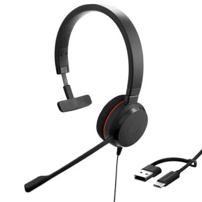 Afbeelding van Jabra Evolve 20 Headset Bedraad Hoofdband Kantoor/callcenter USB Type C / A Zwart