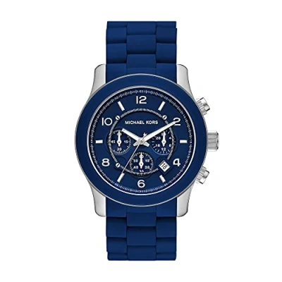 Afbeelding van Michael Kors heren Iconic Runway horloge MK9077 in de kleur Zilver