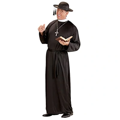 Afbeelding van Widmann Monnik &amp; Pater Priester Kostuum Zegenende Man Zwart XXL Carnavalskleding Verkleedkleding