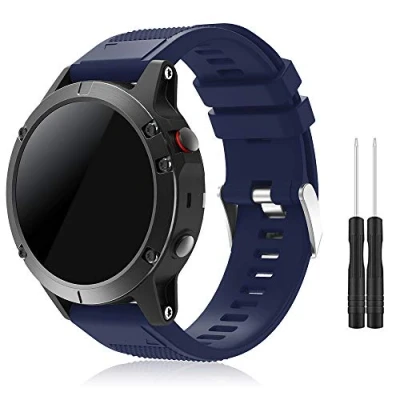 Afbeelding van TOPsic Fenix 5/Fenix 5 Plus armband, 22 mm, reserveband van siliconen voor 5/5 Plus/Fenix 6/6 Pro/Fenix 7/Fenix 7 Solar/Approach S60/Quatix 5/Forerunner 935/945/Instinct