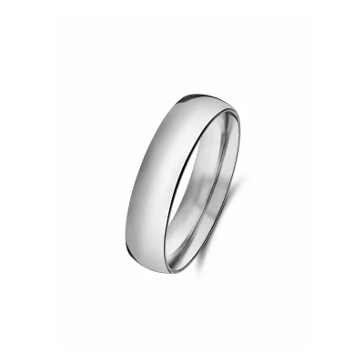 Afbeelding van Lucardi Dames Stalen Ring 5mm Staal Zilver 19 / 60 mm