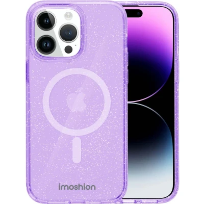 Afbeelding van imoshion Hoesje Geschikt voor iPhone 15 Pro Max Sparkle Backcover MagSafe Paars