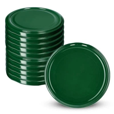 Afbeelding van KADAX Set van 10 schroefdeksels voor inmaakpotten, deksel metaal met diameter 63 mm, reservedeksel groen