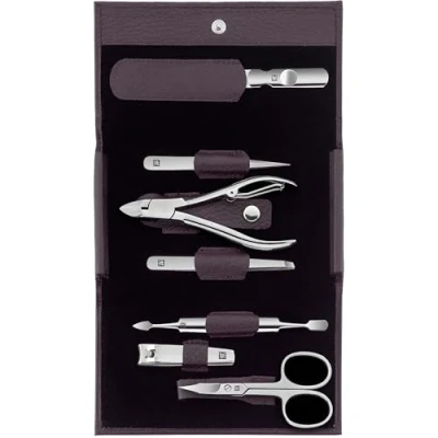Afbeelding van Zwilling Classic Inox Flash 7 delige manicureset paars RVS