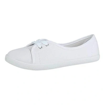 Afbeelding van Elara Chunkyrayan ballerina&#039;s veterschoenen voor dames, Wit.