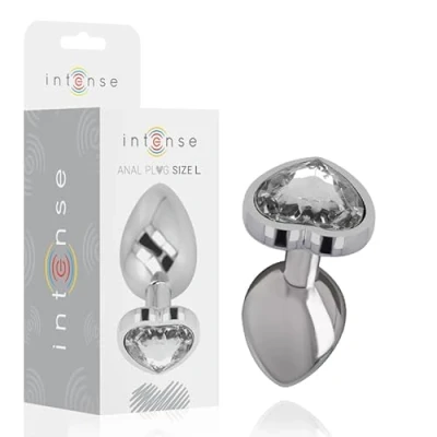 Afbeelding van Intense Anal Toys Metal Aluminum Plug Heart White Size L Buttplug Sex voor Mannen Vrouwen