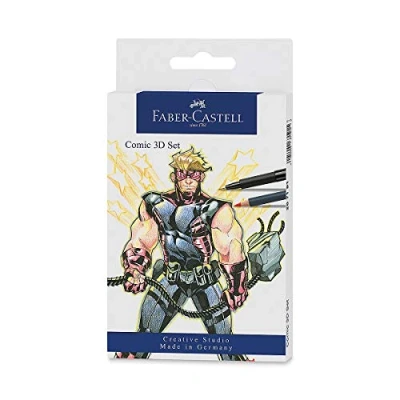 Afbeelding van tekenstift Faber Castell Pitt Artist Pen Comic set 3D