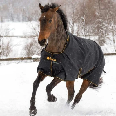 Afbeelding van Bucas Irish Turnout Extra 300 gram Zwart Goud Bovenlengte: 115 cm &amp; Onderlengte: 152
