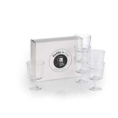 Afbeelding van Buddy&#039;s Bar Set van 6 hoogwaardige Tritan kunststof glazen, 0,3 l, 300 ml, BPA vrij, onbreekbaar, herbruikbaar en vaatwasmachinebestendig, transparant