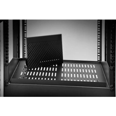 Afbeelding van Renkforce RF 3432144 19 inch Apparaatbodem voor patchkast 2 HE Geschikt kastdiepte: vanaf 400 mm Zwart