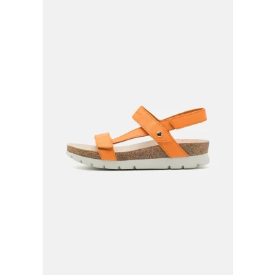 Afbeelding van Panama Jack Selma Sandalen met plateauzool, Dames, Maat: 41, Orange Leer