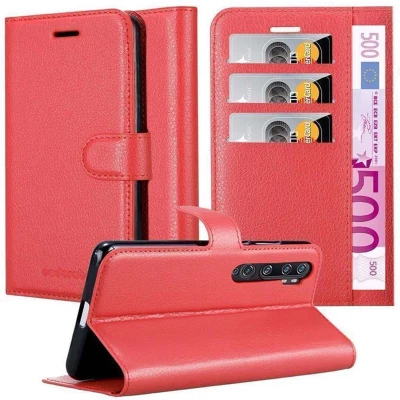 Afbeelding van Cadorabo Hoesje geschikt voor Xiaomi RedMi NOTE 10 4G / 10S in KARMIJN ROOD Beschermhoes met magnetische sluiting, standfunctie en kaartvakje Book Case Cover Etui