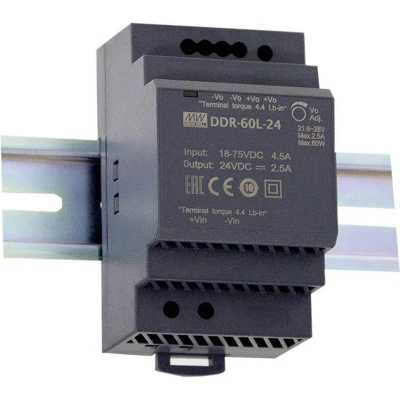 Afbeelding van Mean Well DDR 60G 5 DIN rail DC/DC converter V/DC 10.8 A 54 W Aantal uitgangen: 1 x Inhoud: stuk(s)