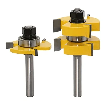 Afbeelding van Set van 2 groef en tongfrezen, schacht 8 mm, tongfrees, bovenfrees voor houtbewerking
