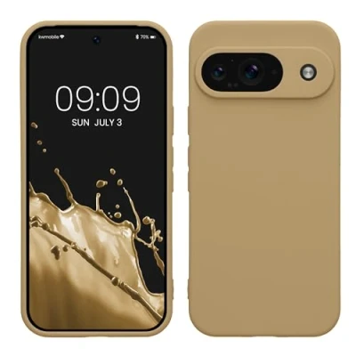 Afbeelding van kwmobile telefoonhoesje geschikt voor Google Pixel 9 Hoesje smartphone Precisie camera uitsnede In Bruingrijs