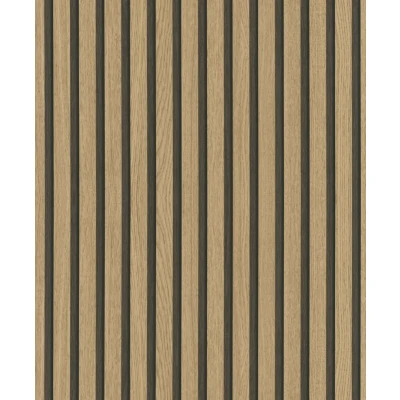 Afbeelding van Behang Botanica Wooden Slats bruin en eikenkleurig