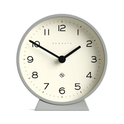 Afbeelding van NEWGATE® M Mantel Stille haardklok &quot;No Tick&quot; Een moderne Kleine schoorsteenklokken Minimalistische wijzerplaat Grijs