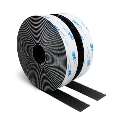 Afbeelding van 3M 9448A zelfklevende klittenband tape 25mm x 6m met nylon kleefachterkant zwart (9448AF)