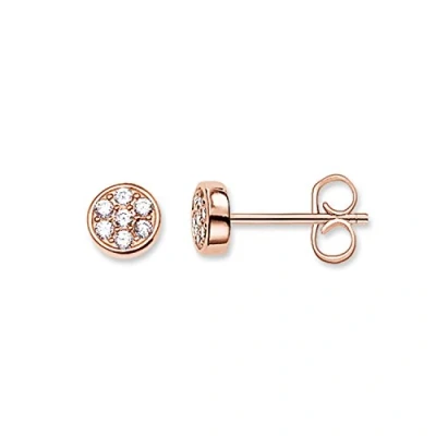 Afbeelding van Thomas Sabo Bijoux pour tous damesoorbellen sterling zilver 925 zirkonia, één maat, roségoud 750, 925, One Size, 750 roséverguld, zilver, zirkonia