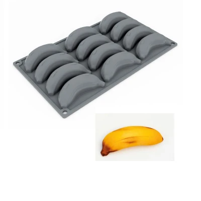 Afbeelding van Pavoni Siliconen Vorm Banaan 90x40,5mm (12) 30x17,5cm
