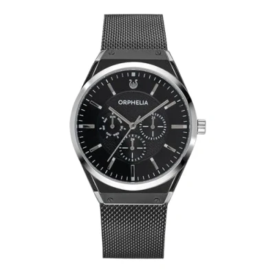Afbeelding van ORPHELIA Saffiano kwartshorloge voor heren, zwart., Armband
