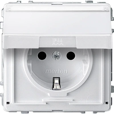 Afbeelding van Merten MEG2312 7219 Wandcontactdoos AquaDesign Polar wit