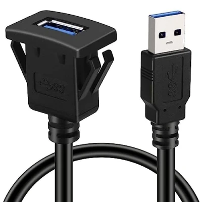 Afbeelding van Bolongking USB 3.0 kabel stekker naar bus, voor auto, motorfiets, boot (enkel 1 m)