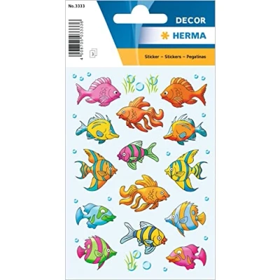 Afbeelding van HERMA 3333 dierstickers voor kinderen, vissen (42 stickers, mat), zelfklevend, motief etiketten meisjes en jongens, meerkleurig